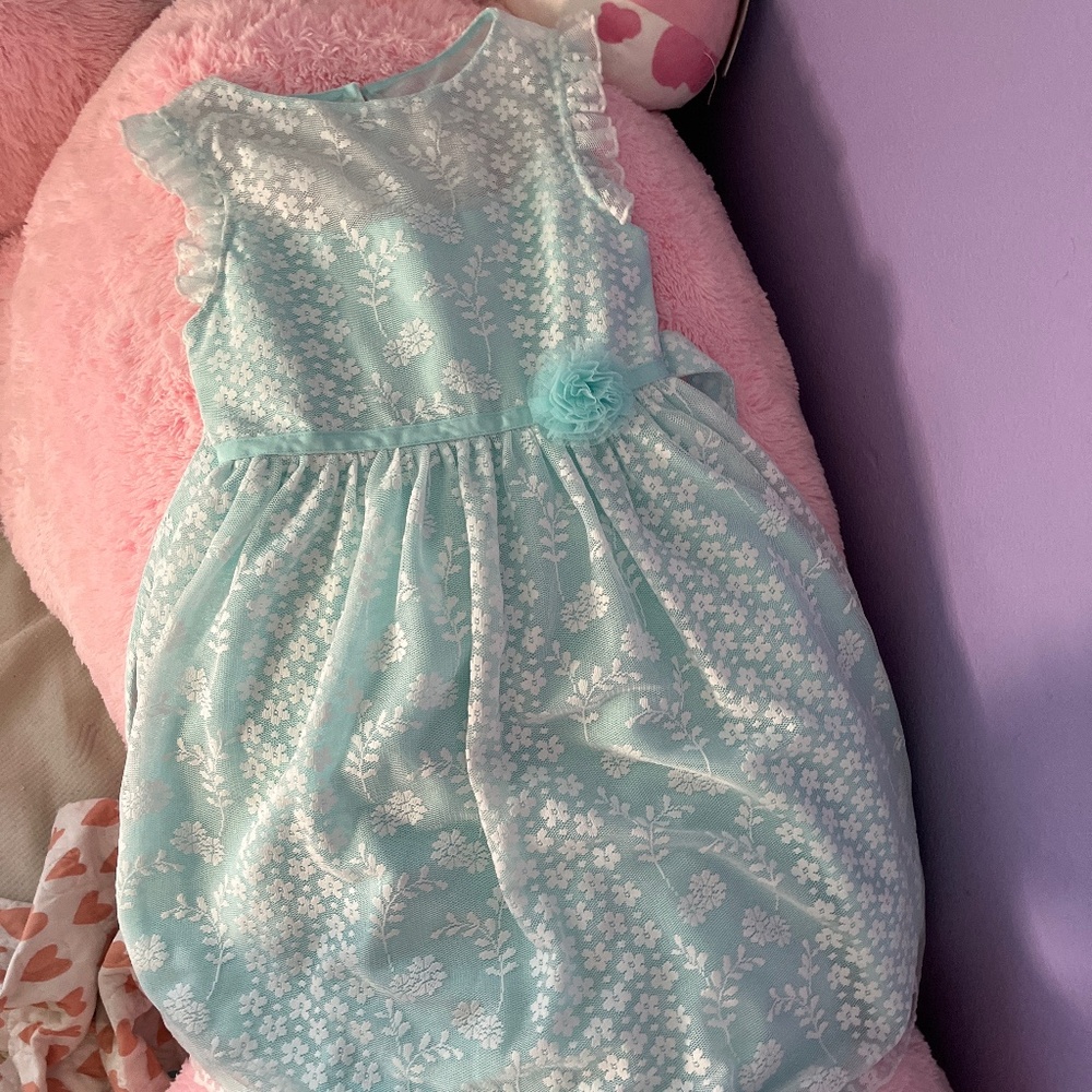 Teal floral dress